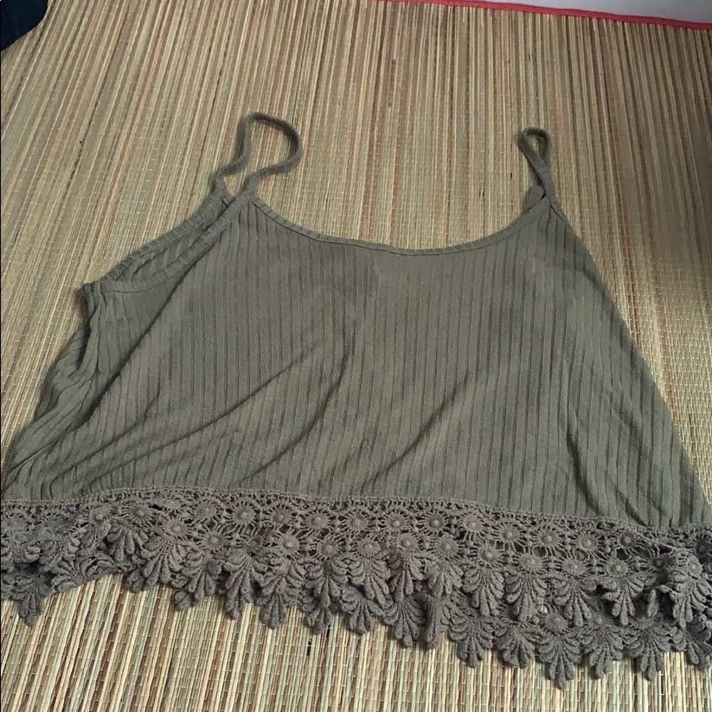 A ribbed tank top crop